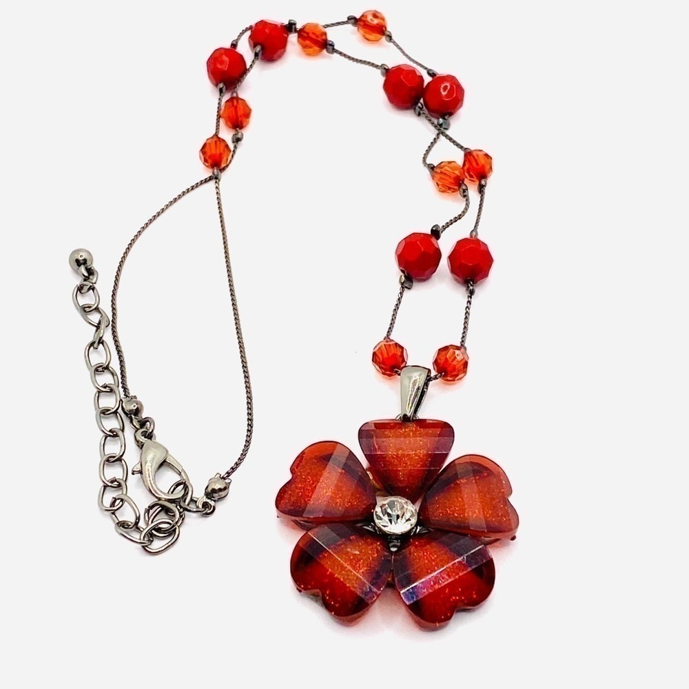 Necklace Fashion Jewelry Flower Pendant 18”+3”